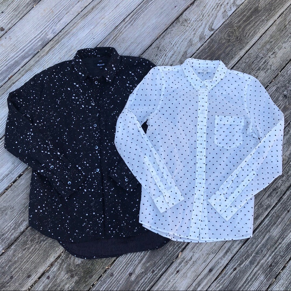 Euc Madewell Button Down Size Smallwith Hearts - image 7